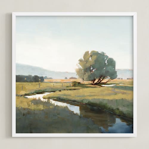 This is a shady green art with standard by Rachel Nelson called peace like a river