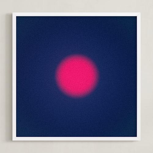 This is a blue and red art by Arash Fattahi Acosta called sun in the dust. variations 1