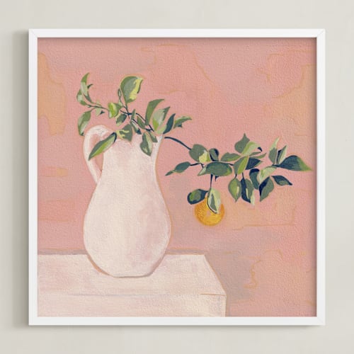 This is a coral pink art by Carolyn Hunt called orange branch