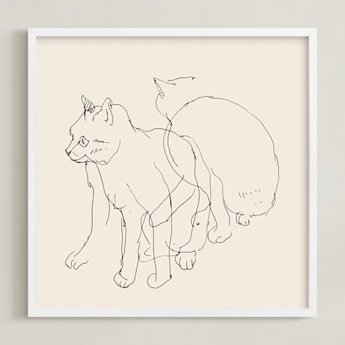 This is a black and champagne art by Catilustre called sketches after cat ii