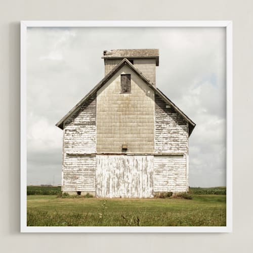 This is a weathered white art by Baumbirdy called weathered barn