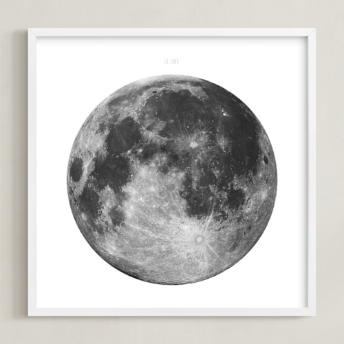 This is a light grey art by Keri Chubb called la luna