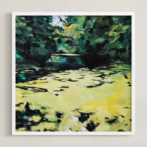 This is a yellow green art by Kelly Johnston called merge