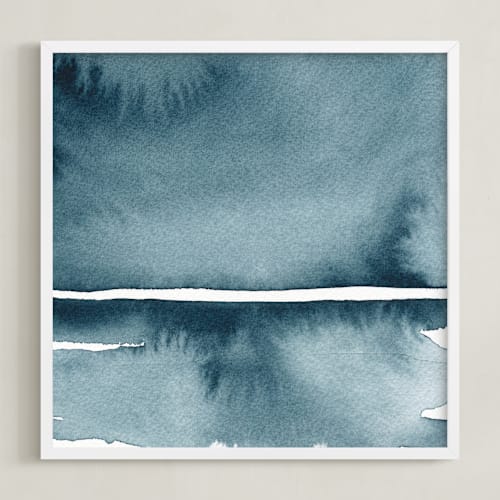 This is a indigo blue art with standard by Renee Anne Bouffard-McManus called winter windswept