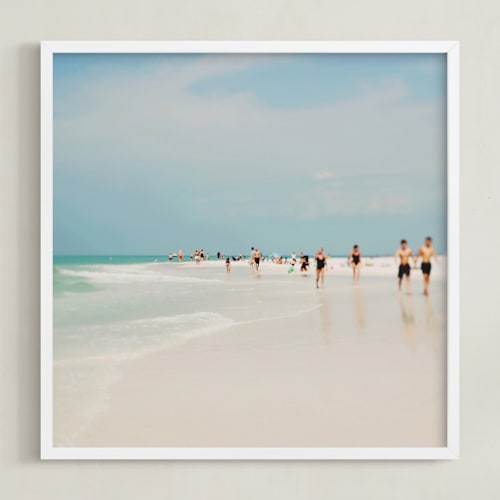 This is a light blue art by ALICIA BOCK called white sand