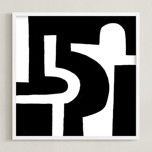 This is a black on white art by Ilana Greenberg called bold pathways