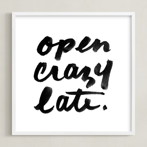 This is a black art by Paper Raven Co. called open crazy late