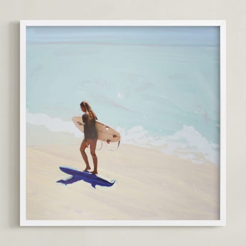 This is a buttery yellow art by Annie Seaton called surfer bae 1
