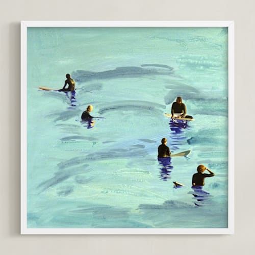 This is a ocean blue art by Annie Seaton called waiting, malibu 2012