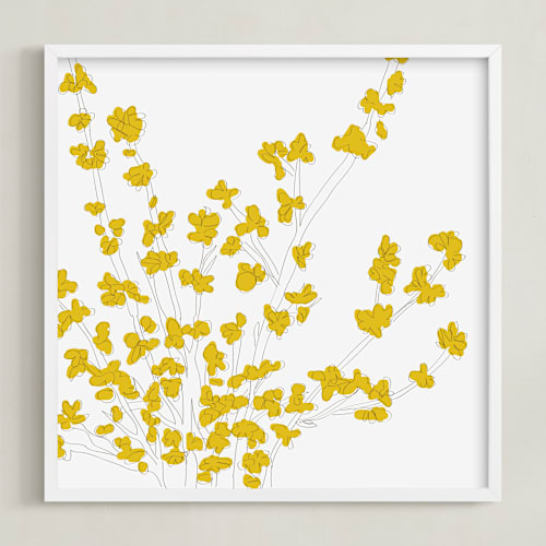 This is a mustard art with standard by Vanessa Wyler called forsythia