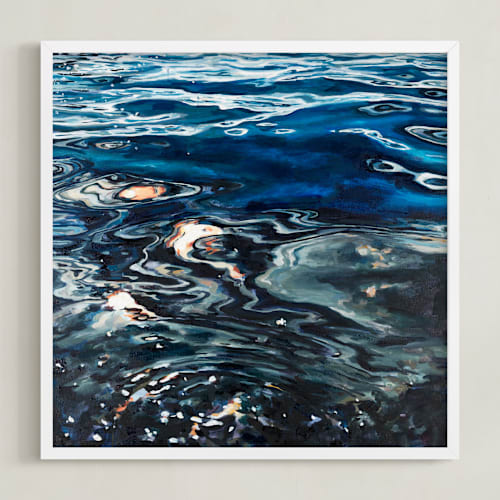 This is a ultramarine blue art by Kelly Johnston called silver sea