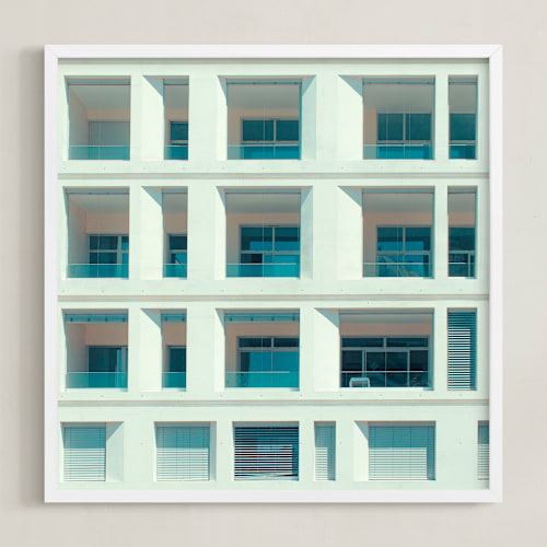 This is a blue white art with standard by Jacob Loafman called french squares