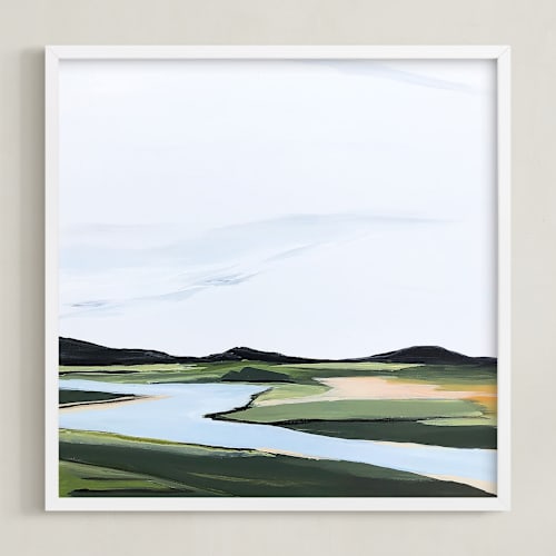 This is a emerald green art by Rebecca King called county road river bank