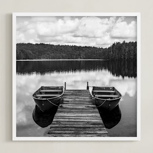 This is a white art by Keely Norton Owendoff called row boats