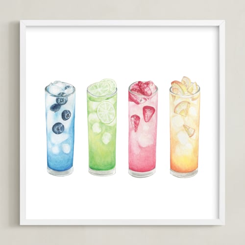 This is a rainbow art by Anne Kostecki called watercolor drinks