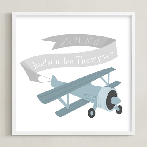 This is a mist personalized art for kids by Jessie Steury called vintage airplane