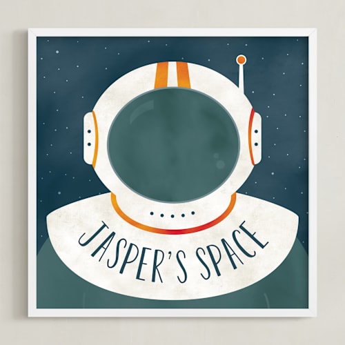 This is a galaxy personalized art for kids by Heather Schertzer called space to explore