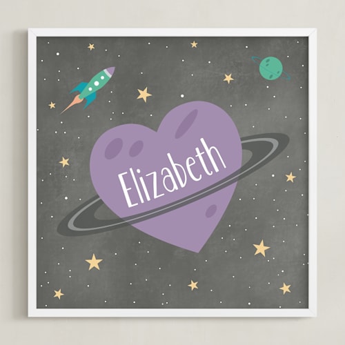 This is a storm personalized art for kids by Heather Schertzer called planet heart