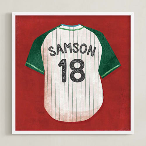 This is a green sleeves personalized art for kids by Kamala Nahas called dinger collection 3