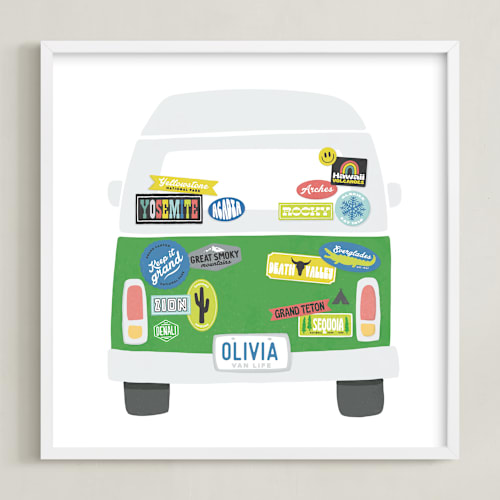 This is a grass personalized art for kids by Jessie Steury called van life