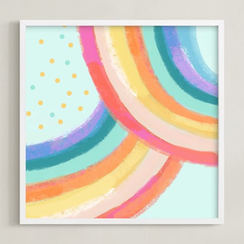 This is a rainbow mint kids wall art with standard by AlisonJerry called ventura rainbow ll