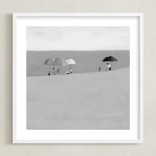 This is a charcoal kids wall art by Lindsay Megahed called beach umbrellas