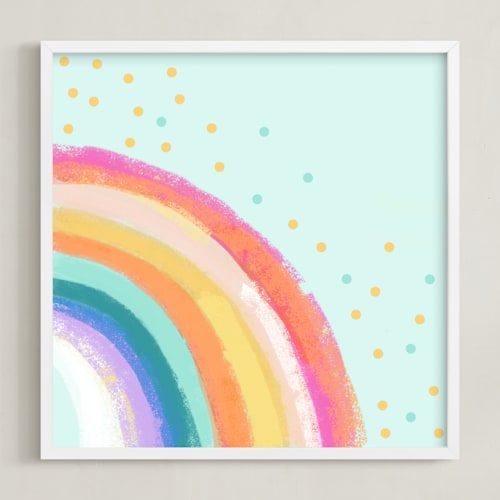 This is a rainbow mint kids wall art with standard by AlisonJerry called ventura rainbow l