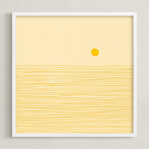 This is a buttercream kids wall art by Pippa Shaw called golden reflections