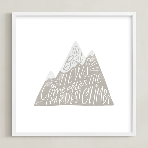 This is a grey kids wall art with standard by Alethea and Ruth called mountain climb