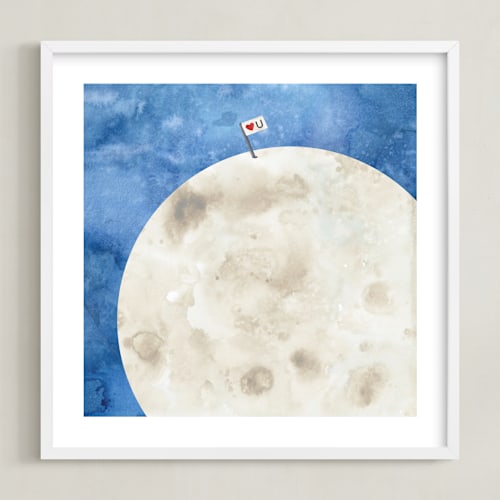 This is a midnight kids wall art with standard by Lindsay Megahed called moon and back