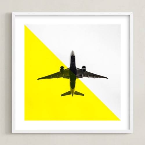 This is a yellow kids wall art by Heather Deffense called flyby