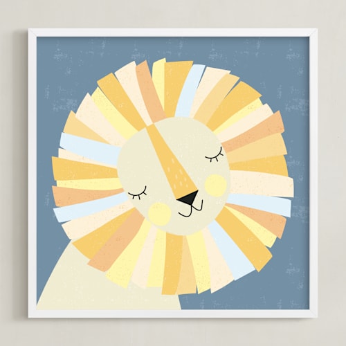 This is a yellow art by Angela Thompson called lionel