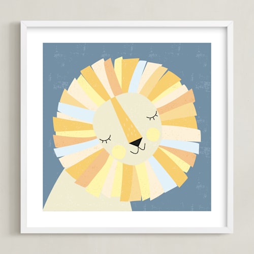 This is a yellow art by Angela Thompson called lionel
