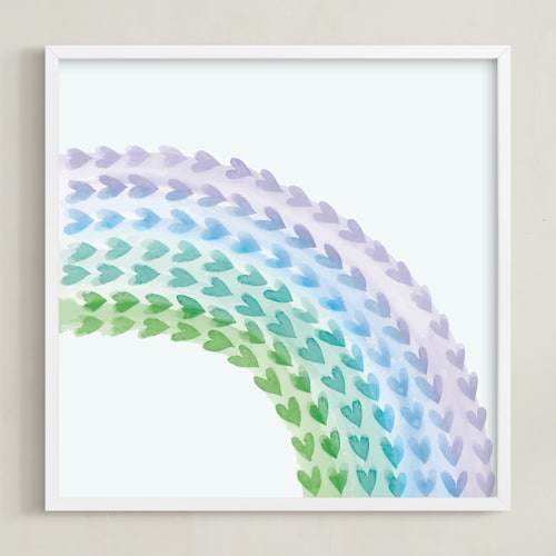 This is a blue art by Tina Faselli called somewhere in the rainbow