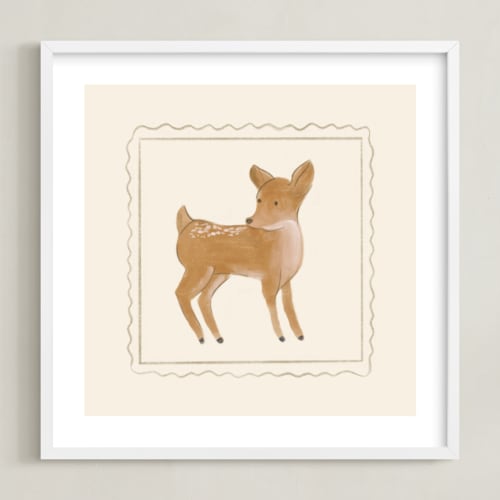 This is a cream art by Creo Study called woodland animal frame - deer