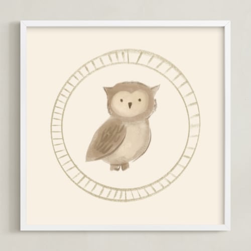 This is a cream art with standard by Creo Study called woodland animal frame - owl