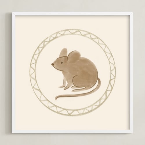 This is a cream art with standard by Creo Study called woodland animal frame - mouse
