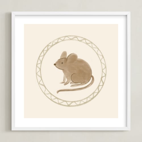 This is a cream art by Creo Study called woodland animal frame - mouse