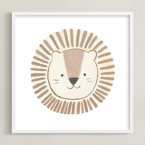 This is a brown art with standard by Teju Reval called animal faces 1