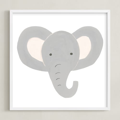 This is a grey art with standard by Teju Reval called animal faces 2