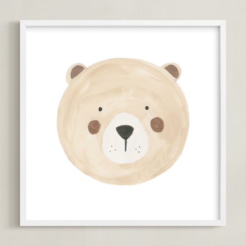 This is a tan art with standard by Teju Reval called animal faces 4