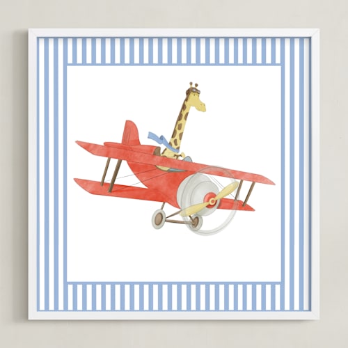 This is a blue art by Krisztian Hollo called safari planes 1