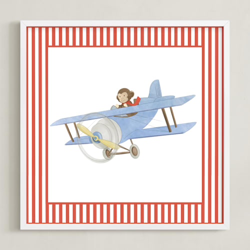 This is a red art by Krisztian Hollo called safari planes 2