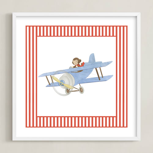 This is a red art by Krisztian Hollo called safari planes 2