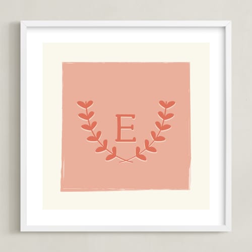 This is a coral nursery wall art by Kim Dietrich Elam called laurel
