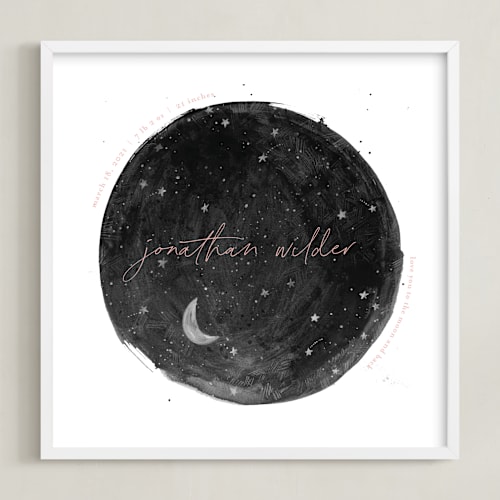This is a blush nursery wall art by Krissy Bengtson called lunar