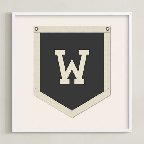 This is a noir nursery wall art with standard by taylorVdesign called initial banner