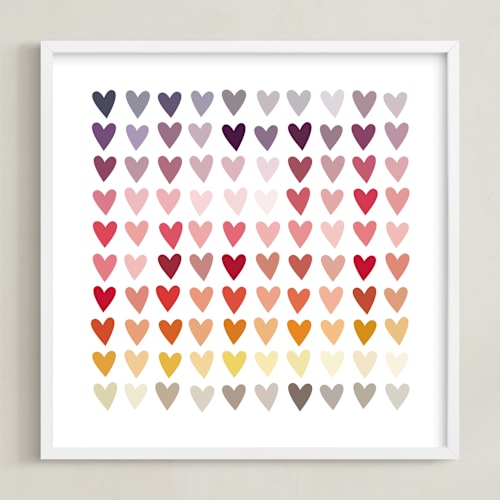 This is a warm nursery wall art by InkDot called paper hearts