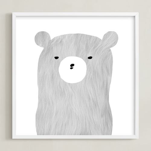 This is a furry bear nursery wall art by Susanne Kasielke called furry bear