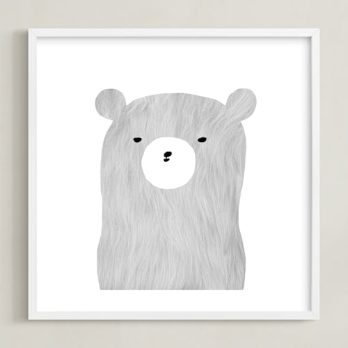 This is a furry bear nursery wall art by Susanne Kasielke called furry bear
